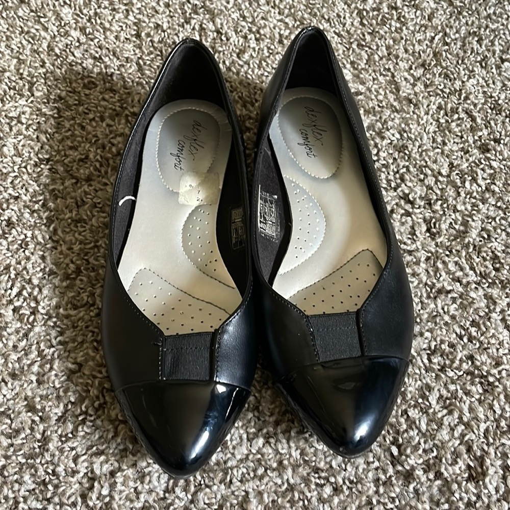 Deflex Comfort black flats for women size 7